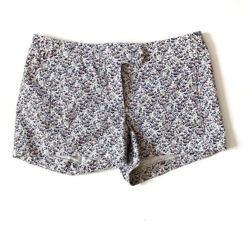 J.Crew blue and pink floral chino short shorts size 0